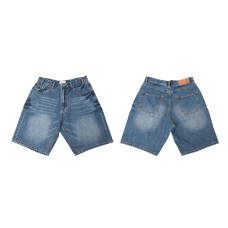 LESS - 5 POCKET WASHED DENIM SHORT - BAGGY